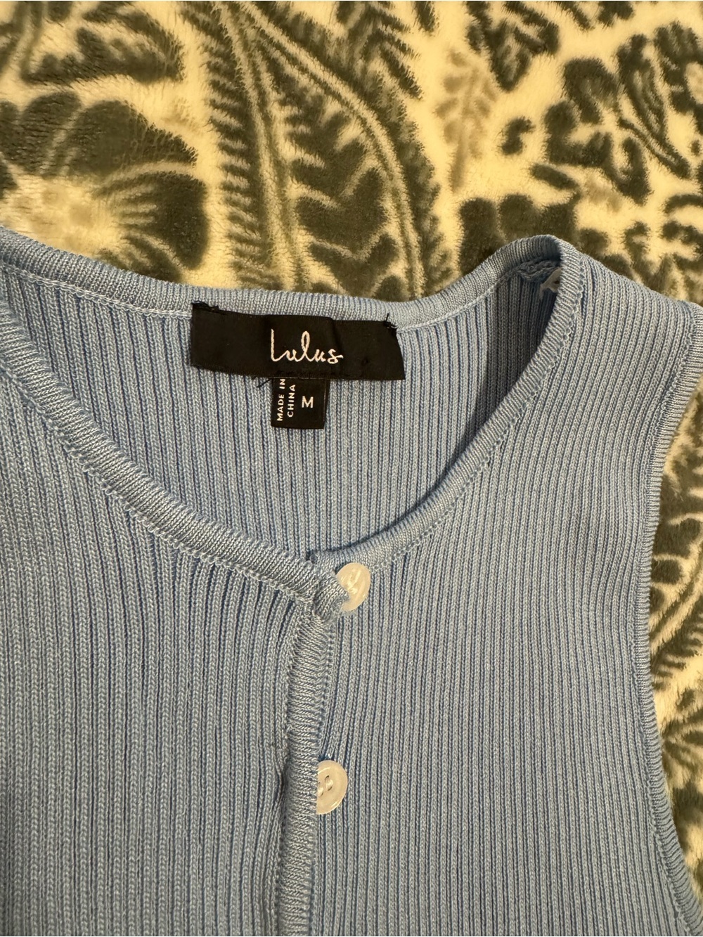 Lulu’s Cheslyn Light Blue Ribbed Button-Front Tank Top - Picture 2 of 6